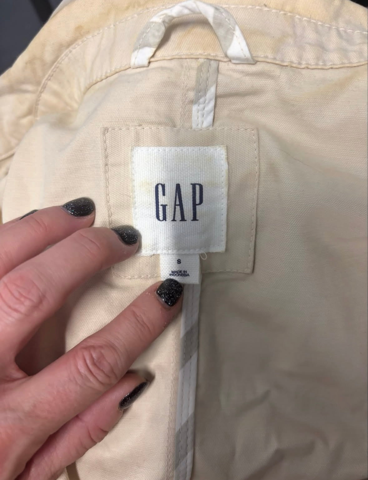 GAP Cream Short Sleeve Utility Jacket