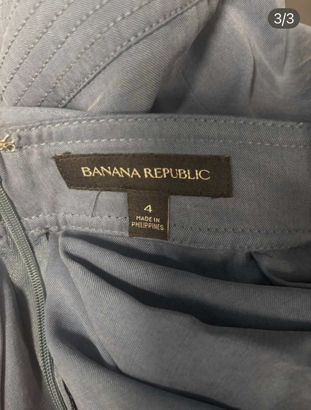 Banana Republic Dusty Blue 100% Lyocell Pleated Midi Skirt with Belt