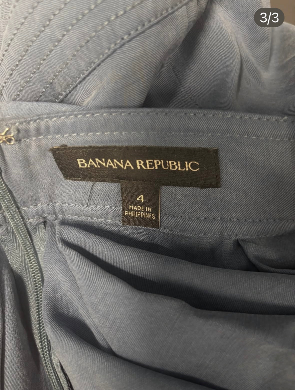 Banana Republic Dusty Blue 100% Lyocell Pleated Midi Skirt with Belt