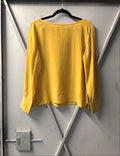 Everlane Mustard Silk Long Sleeve Blouse