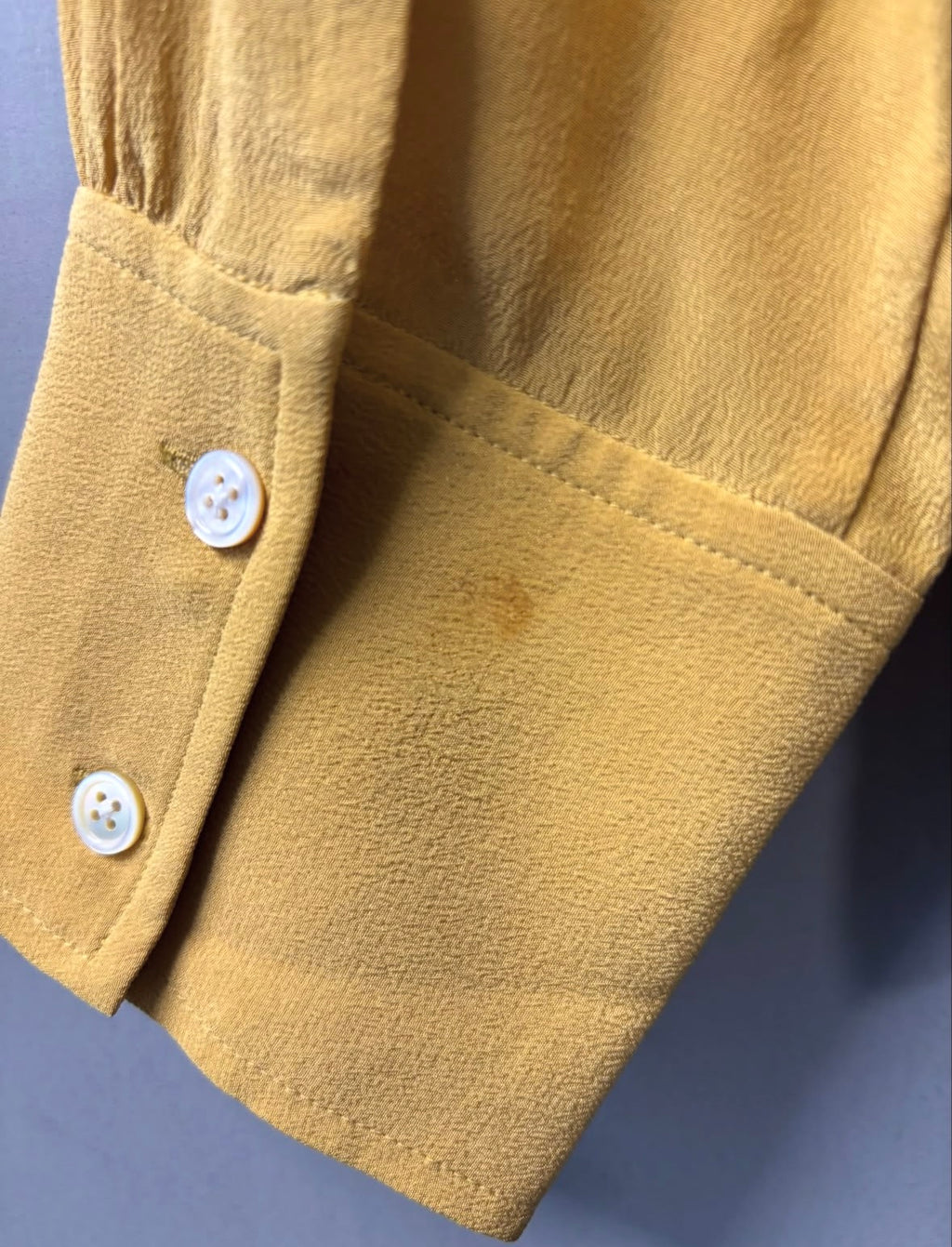 Everlane Mustard Silk Long Sleeve Blouse